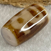 Natural Powerful Tibetan Old Oily Agate Double Cai Shen Dzi Bead Heavenly Master (Tian Zhu) 双财神长天珠 4.60g 19.4 by 11.6mm - Huangs Jadeite and Jewelry Pte Ltd