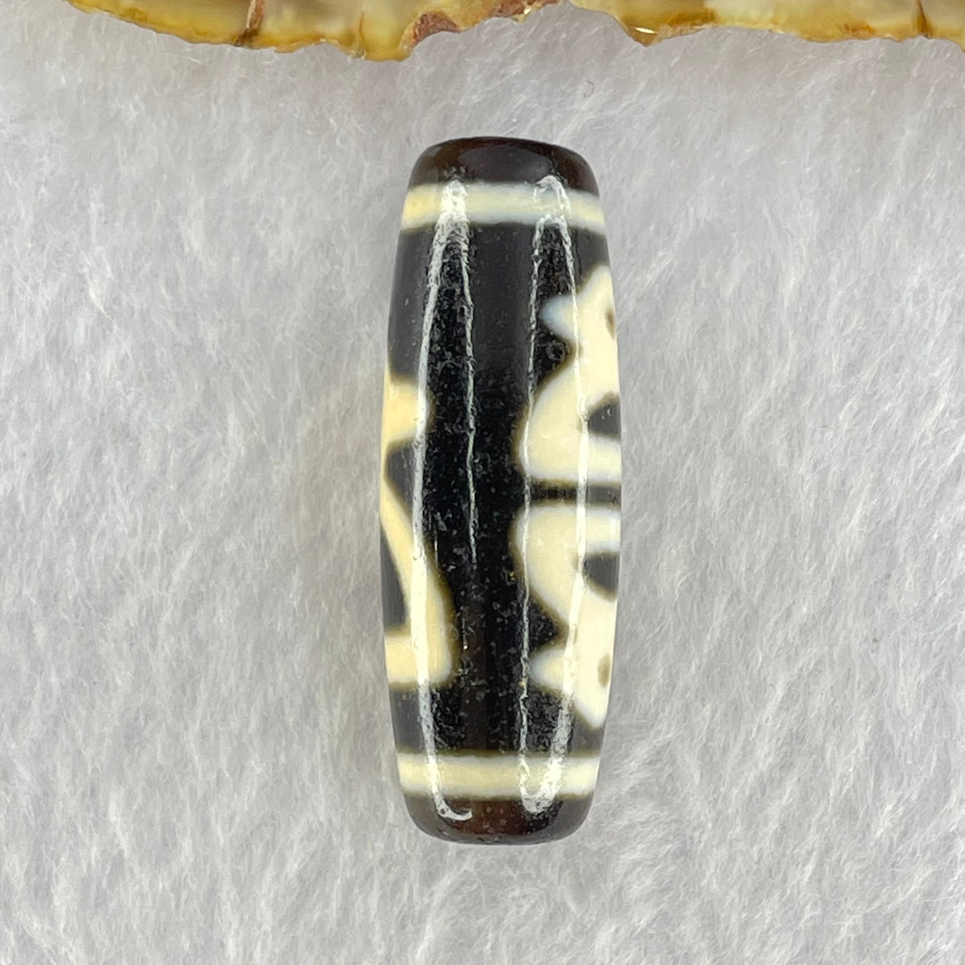 Natural Powerful Tibetan Old Oily Agate 3 Cai Shen Dzi Bead Heavenly Master (Tian Zhu) 10.64g 38.2 by 13.2mm - Huangs Jadeite and Jewelry Pte Ltd