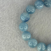 Natural Aquamarine Beads Bracelet 50.83g 18cm 13.2mm 16 Beads - Huangs Jadeite and Jewelry Pte Ltd