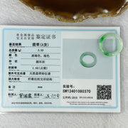 Type A Green with Spicy Green Piao Hua Jadeite Ring 3.50g 5.5 by 3.6 mm US 8.25 / HK 18 (Slight Internal Line) - Huangs Jadeite and Jewelry Pte Ltd