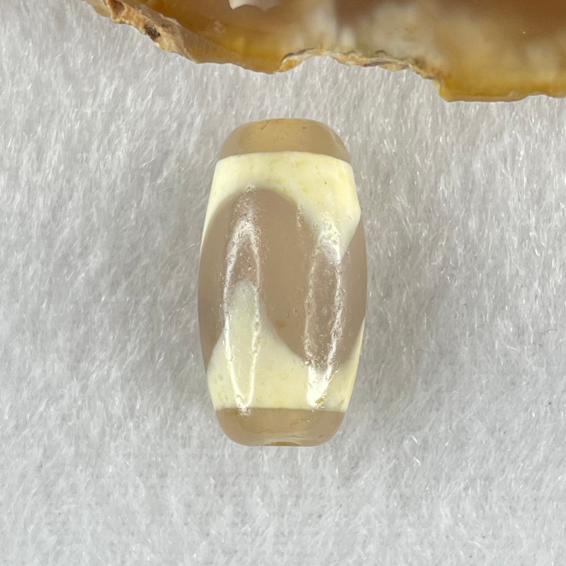 Natural Powerful Tibetan Old Oily Agate Tiger Tooth Daluo Dzi Bead Heavenly Master (Tian Zhu) 虎呀天诛 2.99g 19.7 by 10.2mm - Huangs Jadeite and Jewelry Pte Ltd