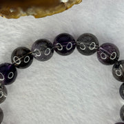 Very Good Grade Natural Transparent Dark Black Super 7 Beads Bracelet 非常好的等级天然透明深黑色超级七珠手链 39.27g 18cm 11.8mm 18 Beads - Huangs Jadeite and Jewelry Pte Ltd