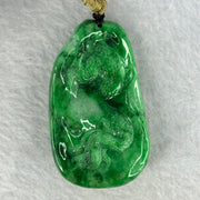 Grand Master Type A Spicy Green Jadeite Dragon 38.59g 54.6 by 31.6 by 11.3mm - Huangs Jadeite and Jewelry Pte Ltd