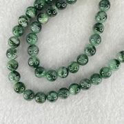 Type A Blueish Green with Light Green Piao Hua Jadeite Beads Necklace 79.31g 74cm 8.0mm 98 Beads - Huangs Jadeite and Jewelry Pte Ltd