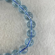 Above Average Natural Blue Topaz Beads Bracelet 26.15g 15.5cm 8.7mm 22 Beads - Huangs Jadeite and Jewelry Pte Ltd