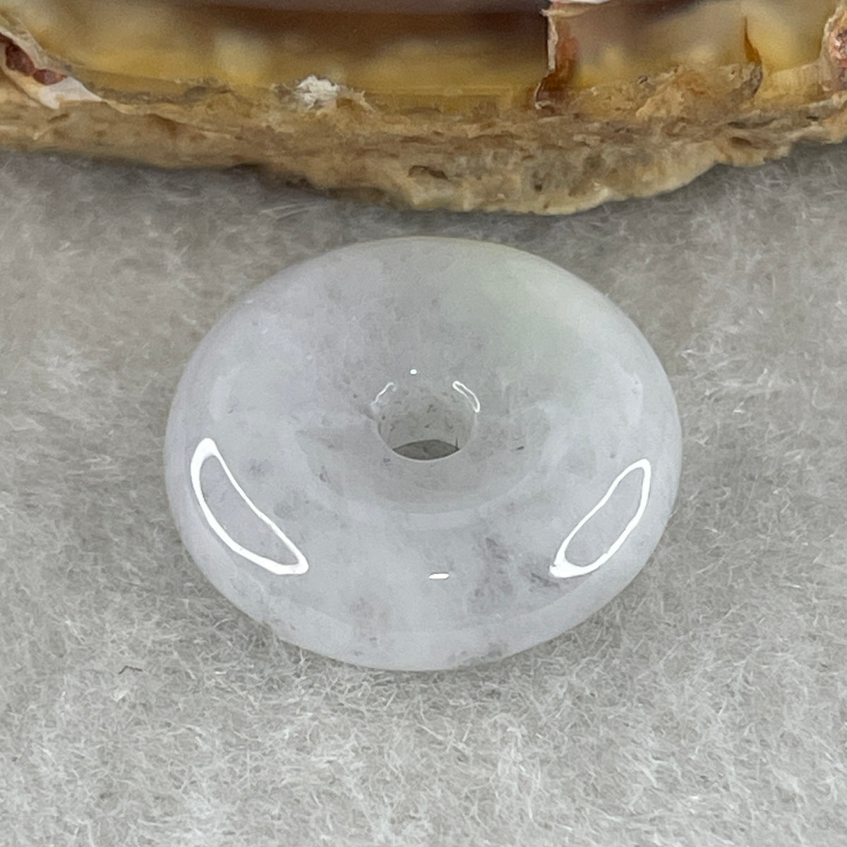 Natural Type A Wuji Grey with Green Patches Jadeite Ping An Kou Pendant | Peace Disc Talisman (2.45g | 15.5 x 4.9mm) - Huangs Jadeite and Jewelry Pte Ltd