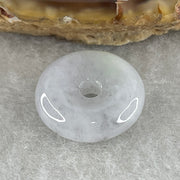 Natural Type A Wuji Grey with Green Patches Jadeite Ping An Kou Pendant | Peace Disc Talisman (2.45g | 15.5 x 4.9mm) - Huangs Jadeite and Jewelry Pte Ltd