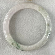 Type A Lavender with Green Piao Hua Jadeite Bangle 57.93g Internal Diameter 56.4mm 11.8 by 9.0mm (Slight External Roughs and Significant Internal Lines) - Huangs Jadeite and Jewelry Pte Ltd