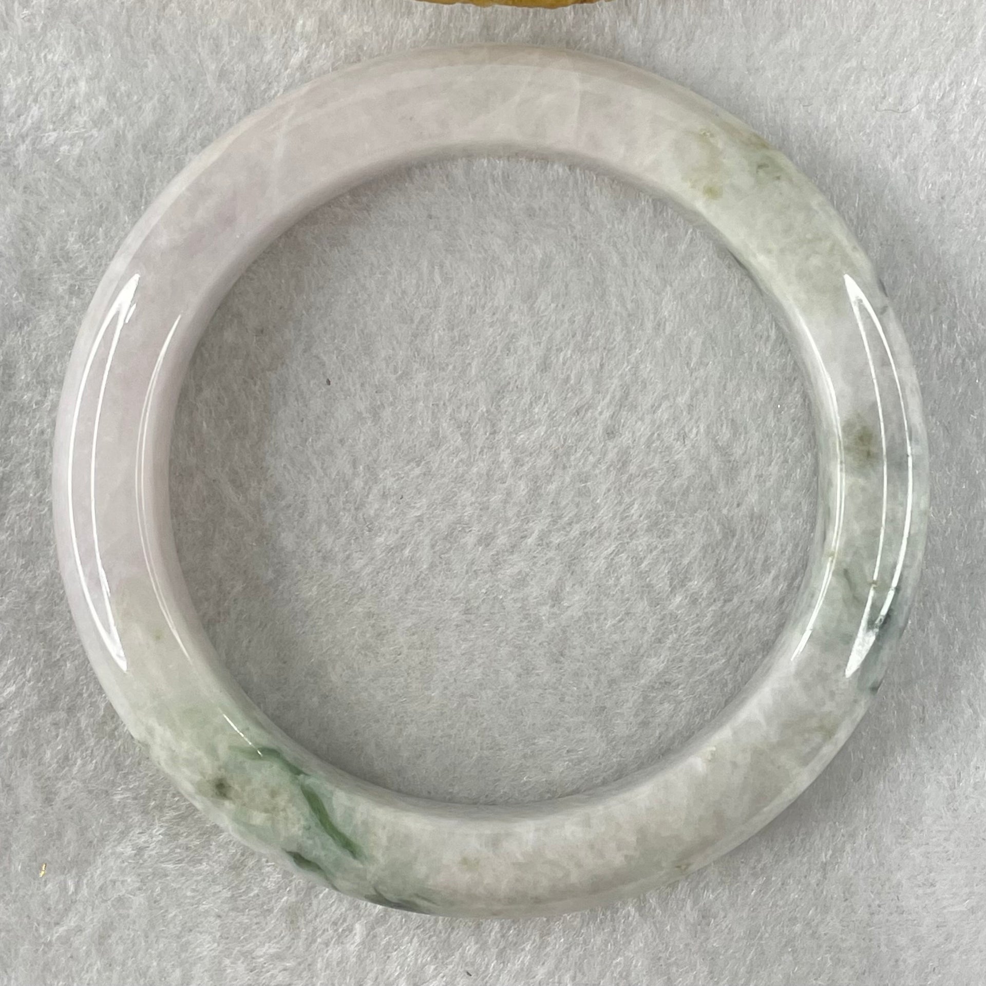 Type A Lavender with Green Piao Hua Jadeite Bangle 57.93g Internal Diameter 56.4mm 11.8 by 9.0mm (Slight External Roughs and Significant Internal Lines) - Huangs Jadeite and Jewelry Pte Ltd