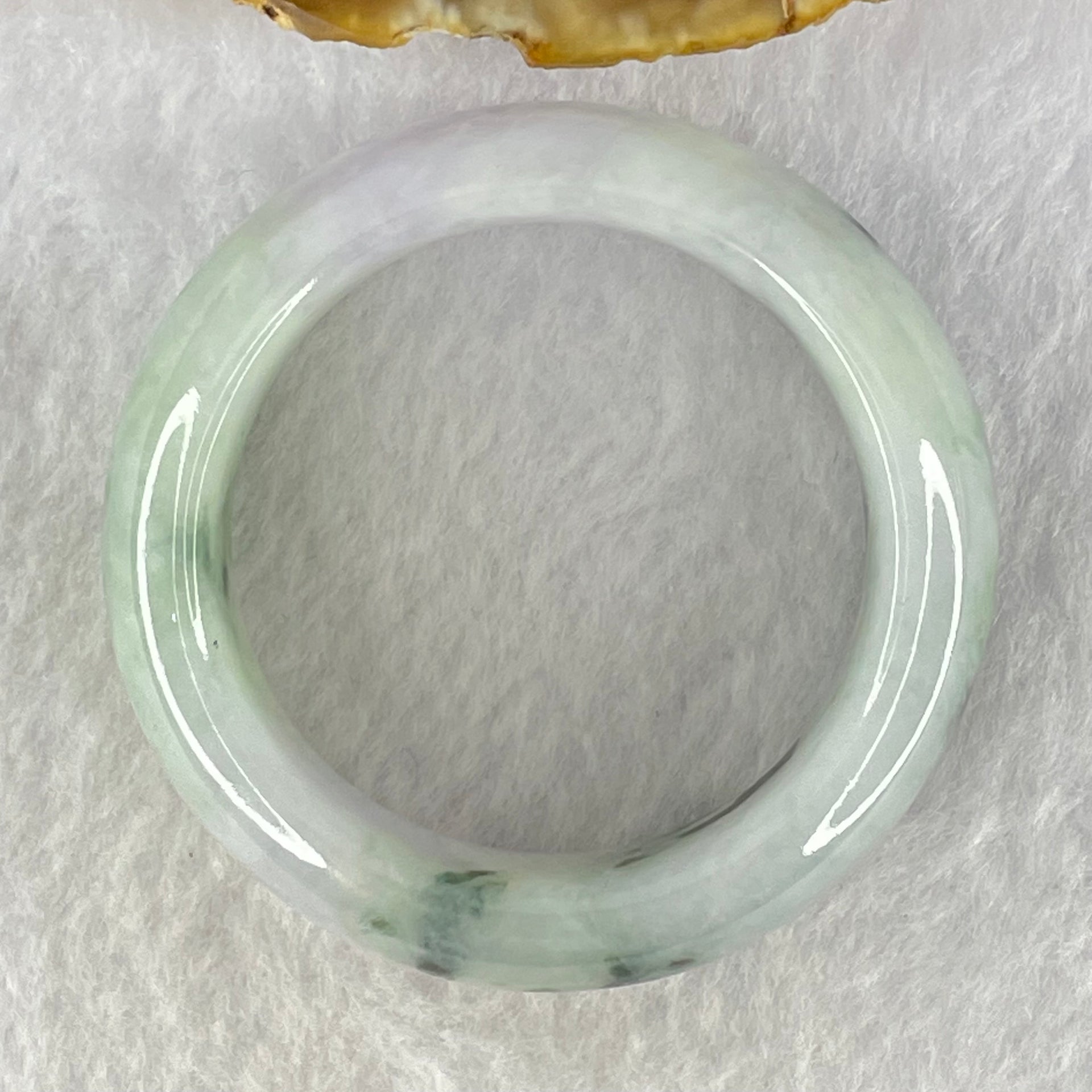Type A Lavender Green with Dark Green Piao Hua Jadeite Baby Bangle Internal Diameter 40.3mm 48.77g 15.9 by 8.1mm - Huangs Jadeite and Jewelry Pte Ltd