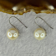 Natural White Pearl S925 Sliver Earrings 4.92g 11.1mm - Huangs Jadeite and Jewelry Pte Ltd