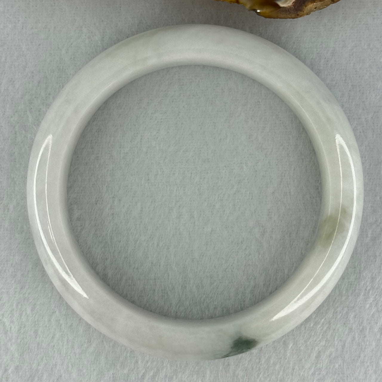 Type A Faint Green Lavender with Moss Green Patch Jadeite Bangle Internal Diameter 55.8mm 67.56g 14.8 by 8.6mm (Internal Lines) - Huangs Jadeite and Jewelry Pte Ltd