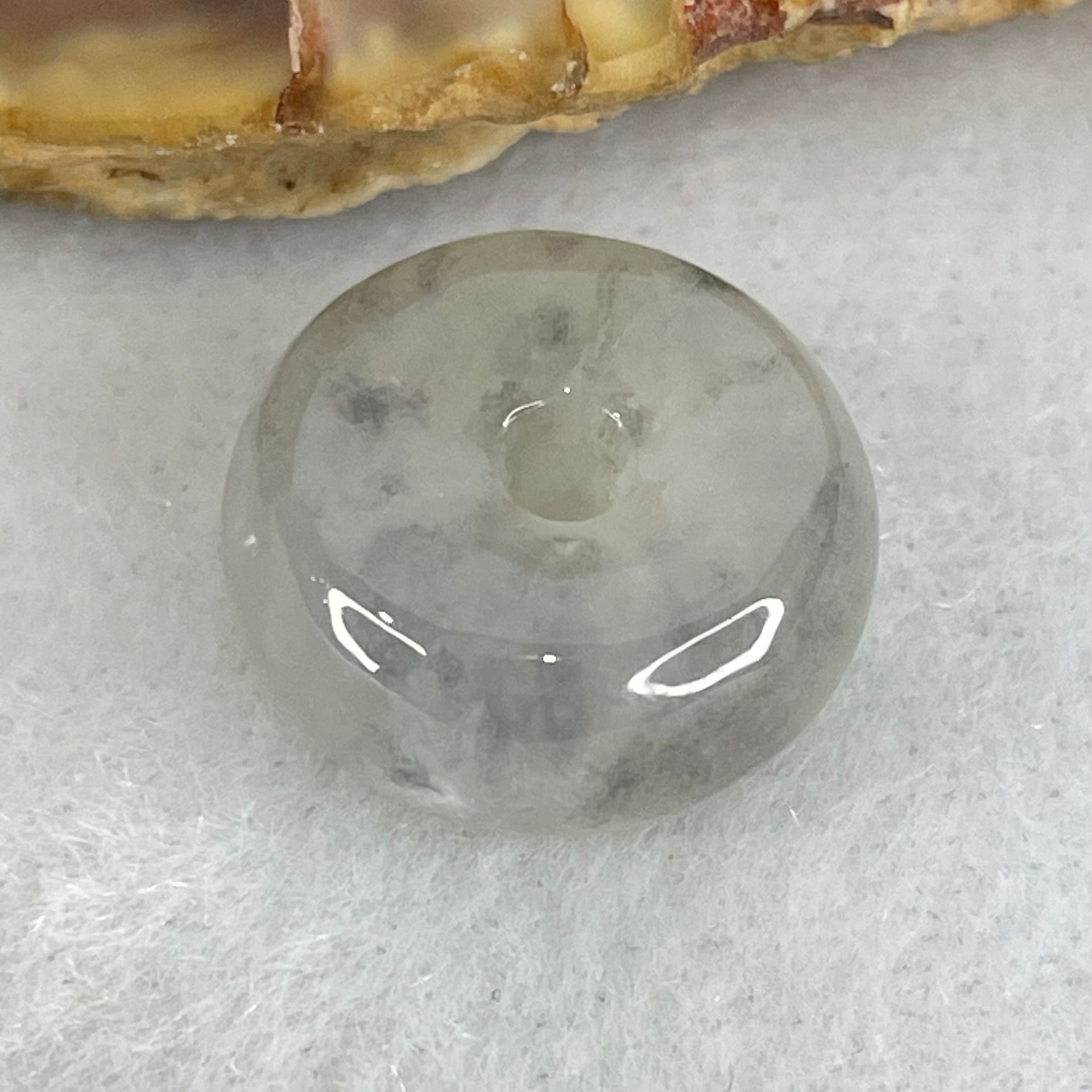 Type A Semi Icy Wuji Grey Jadeite Ping An Kou Charm/Pendant 2.86g 14.1 by 6.7mm - Huangs Jadeite and Jewelry Pte Ltd