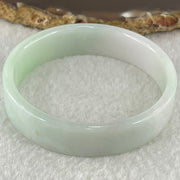 Type A Green Lavender with Yellow Spot Jadeite Flat Round Bangle 27.20g Internal Diameter 51.8mm 12.7 by 4.0mm (Perfect) - Huangs Jadeite and Jewelry Pte Ltd