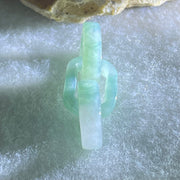 Type A Blueish Green with Faint White Jadeite Rolo Link Chain for Setting 2.57g 14.7 by 10.2 by 2.9mm - Huangs Jadeite and Jewelry Pte Ltd