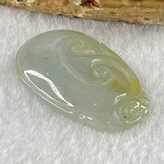 Type A Faint Lavender Green with Yellow Spots Jadeite Ruyi Pendant 6.92g 35.3 by 22.0 by 5.3mm - Huangs Jadeite and Jewelry Pte Ltd