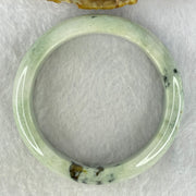 Type A Green with Moss Green Piao Hua Jadeite Bangle Internal Diameter 56.5mm 64.29g 14.4 by 8.7mm (Slight Internal Lines) - Huangs Jadeite and Jewelry Pte Ltd
