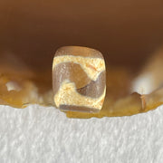 Natural Powerful Tibetan Old Oily Dark Brown Yellow Agate Tiger Tooth Daluo Dzi Bead Heavenly Master (Tian Zhu) 2.06g 12.2 by 10.1mm - Huangs Jadeite and Jewelry Pte Ltd