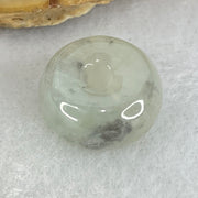 Type A Semi Icy Light Green With Wuji Grey Piao Hua Jadeite Ping An Kou Charm/Pendant 2.41g 13.0 by 7.0mm - Huangs Jadeite and Jewelry Pte Ltd