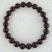 Natural Dark Blood Red Amber Beads Bracelet 天然血珀手链 7.62g 16cm 8.6mm 22 Beads - Huangs Jadeite and Jewelry Pte Ltd