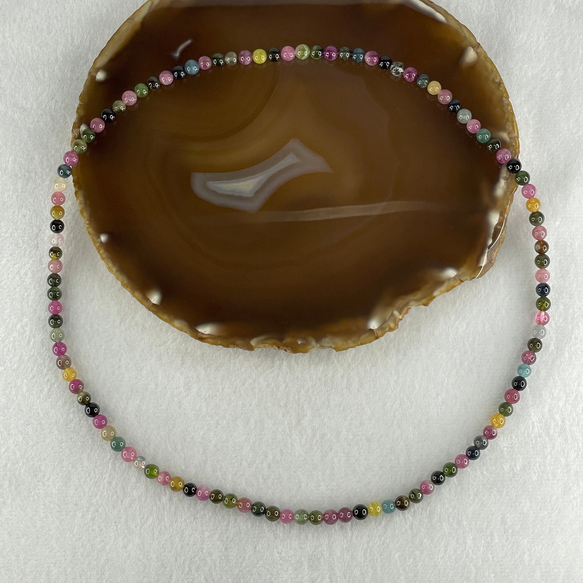 Natural Tourmaline Crystal Beads Necklace 23.23g 52cm 5.3mm 108Beads - Huangs Jadeite and Jewelry Pte Ltd