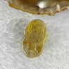 Above Average Grade Natural Golden Rutilated Quartz Pixiu Charm for Bracelet 天然金发水晶貔貅 5.21g by 22.4 by 14.0 10.6mm - Huangs Jadeite and Jewelry Pte Ltd