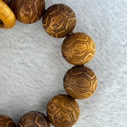 Natural Yabai Prosperity Beads Bracelet for Wealth Attraction and Retention 天然崖柏木天下富贵手链 40.70g 20.4 mm by 12 Beads / Ring 8.2 by 5.2 mm - Huangs Jadeite and Jewelry Pte Ltd