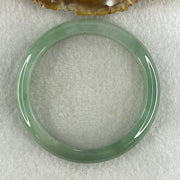 Natural Type A Jelly Green with White Patches Jadeite Bangle 36.02g Inner Diameter 52.1mm 12.7 by 6.2mm (Internal Line) - Huangs Jadeite and Jewelry Pte Ltd
