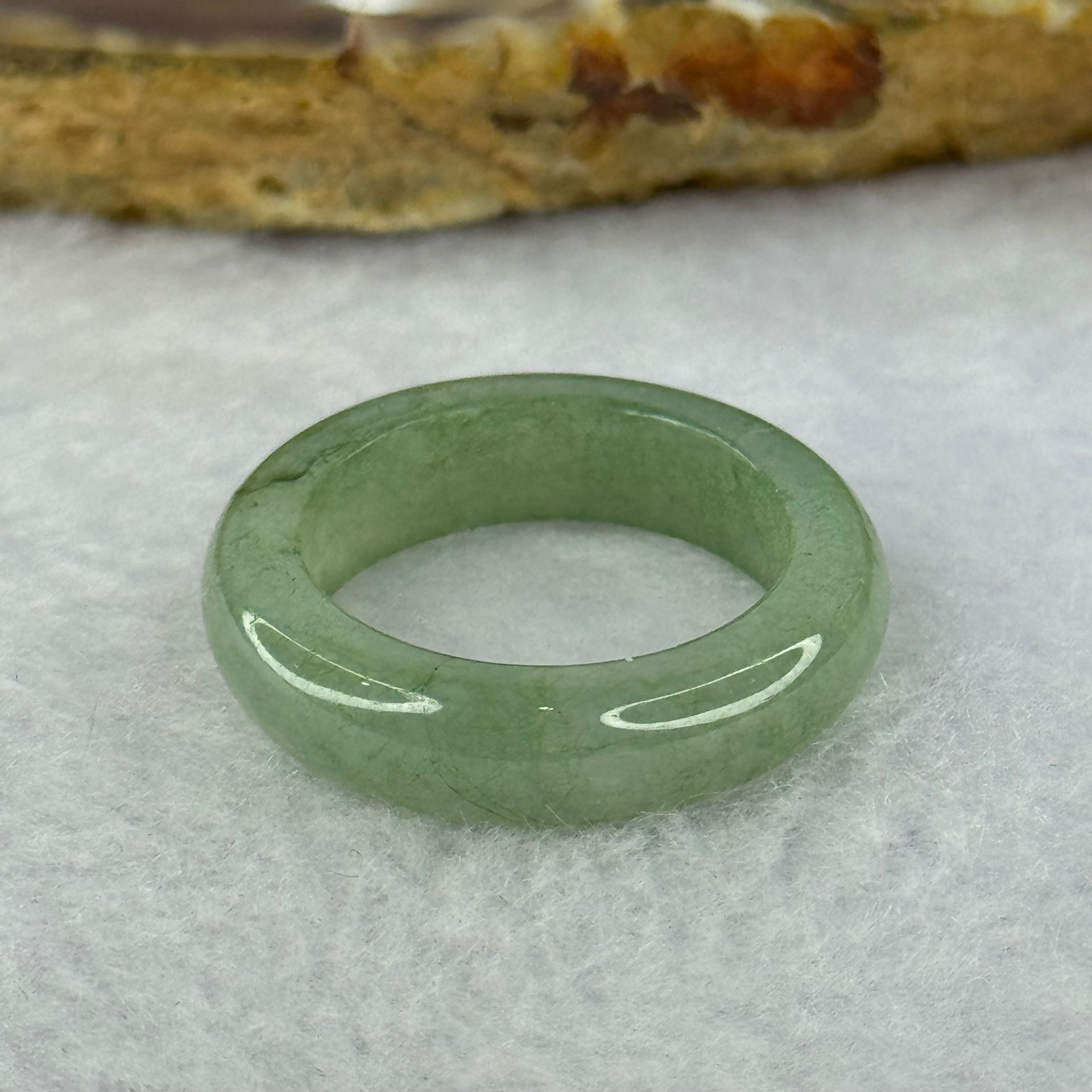 Type A Green Jadeite Ring 3.89g 5.5 by 3.8mm US7.25 HK16 (External Line) - Huangs Jadeite and Jewelry Pte Ltd
