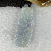 Certified Type A Intense Lavender Jadeite Pixiu on Ruyi Pendent 22.23g 55.6 by 22.8 by 9.5 mm - Huangs Jadeite and Jewelry Pte Ltd