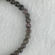 Very Good Grade Natural Purplish Black Tourmaline Crystal Bracelet 4.45g 13.5cm 4.4mm 41Beads - Huangs Jadeite and Jewelry Pte Ltd