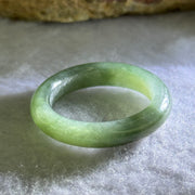 Type A Oily Green Jadeite Ring 3.19g 5.0 by 4.0mm US8.25 HK18 - Huangs Jadeite and Jewelry Pte Ltd