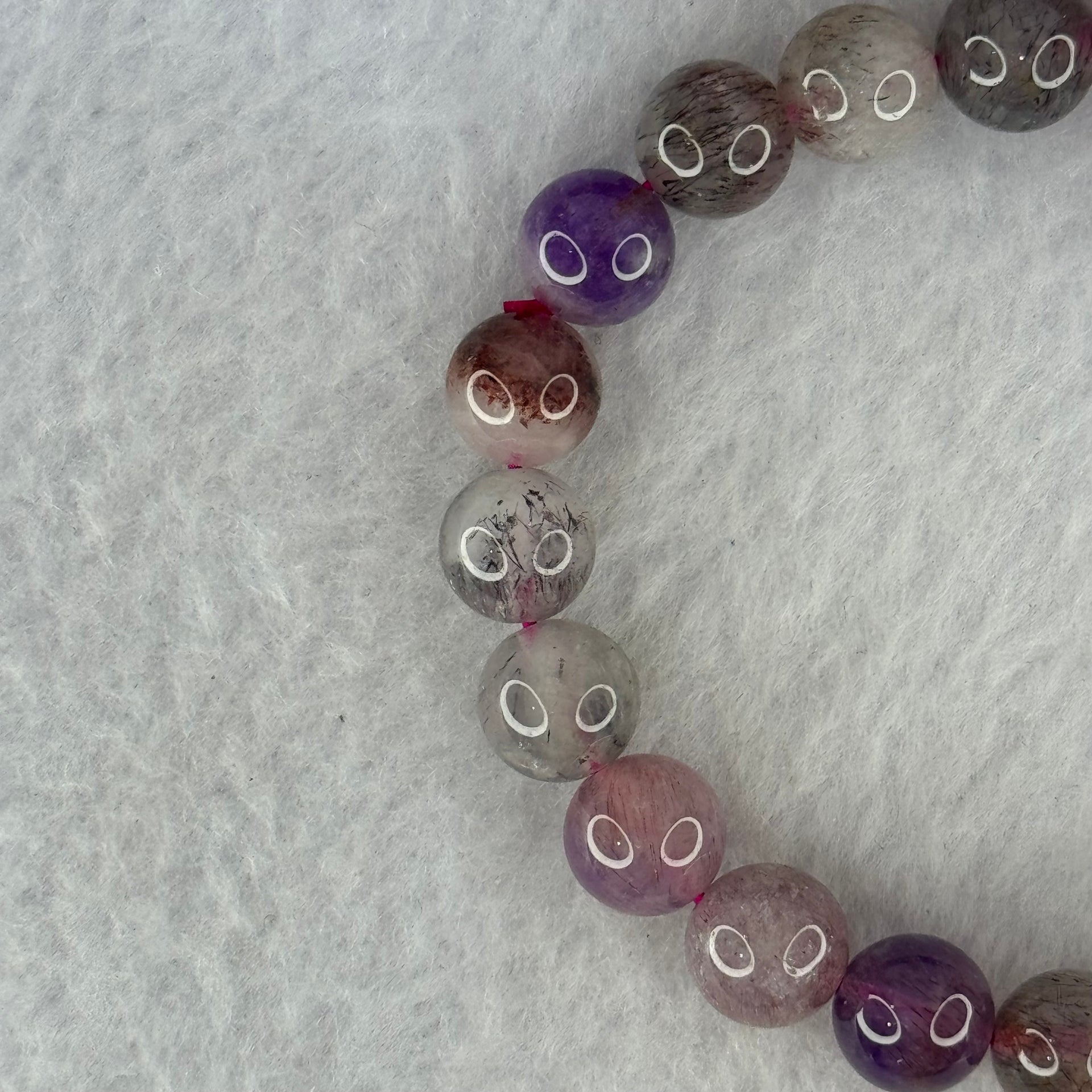 Natural Super 7 Beads Bracelet 22.55g 16cm 9.3mm 21 Beads - Huangs Jadeite and Jewelry Pte Ltd