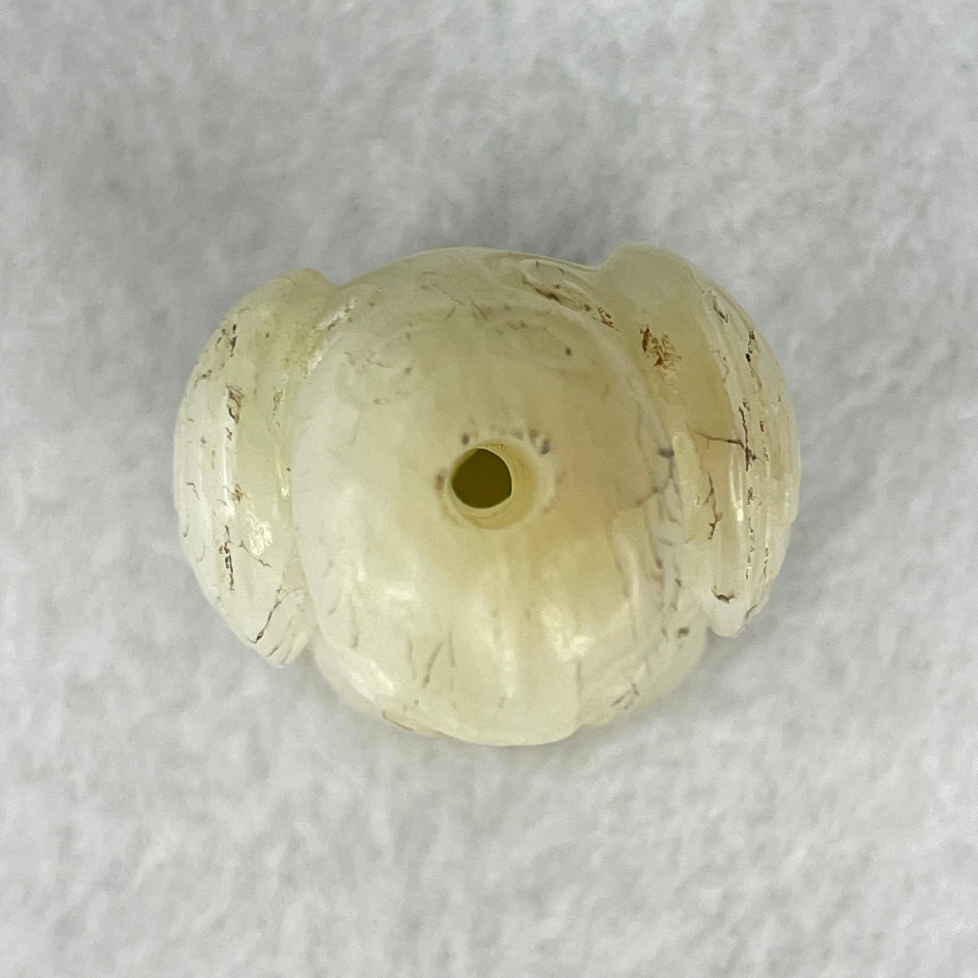 Antique Natural Yellowish White Nephrite Ancient Bird Man Mini Display 41.36g 46.6 by 27.1 by 22.2mm - Huangs Jadeite and Jewelry Pte Ltd