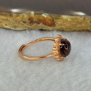 Good Grade Natural Auralite 23 in S925 Silver Rose Gold Color Ring (Adjustable Ring) 2.03g 7.9 by 4.0mm - Huangs Jadeite and Jewelry Pte Ltd