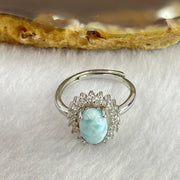 Natural Larimar in S925 Sliver Ring 2.42g 7.9 by 5.8 by 4.1mm - Huangs Jadeite and Jewelry Pte Ltd