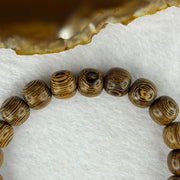 Natural Wenge Wooden Beads Bracelets 天然鸡翅木手链 9.35g 16.5cm 9.9mm 21 Beads - Huangs Jadeite and Jewelry Pte Ltd