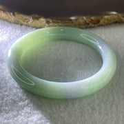 Type A Natural Light Green with Lavender Jadeite Bangle 39.72g Inner Diameter 52.1mm 9.2 by 8.6mm (Internal Lines) - Huangs Jadeite and Jewelry Pte Ltd