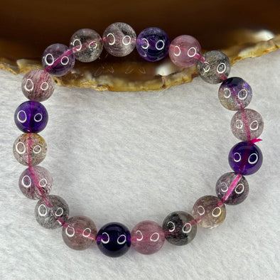 Good Grade Natural Super 7 Crystal Beads Bracelet 天然超级七水晶珠手链 25.35g 16cm 9.9mm 20 Beads