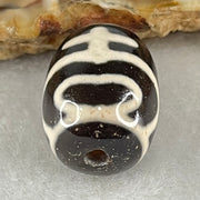 Natural Powerful Tibetan Old Oily Agate Double Nectar Vessel Dzi Bead Heavenly Master (Tian Zhu) 花蜜容器眼天珠 4.59g 17.2 by 13.2mm - Huangs Jadeite and Jewelry Pte Ltd