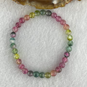 Good Grade Natural Tourmaline Crystal Beads Bracelet 6.48g 13.5cm 5.2mm 33Beads - Huangs Jadeite and Jewelry Pte Ltd