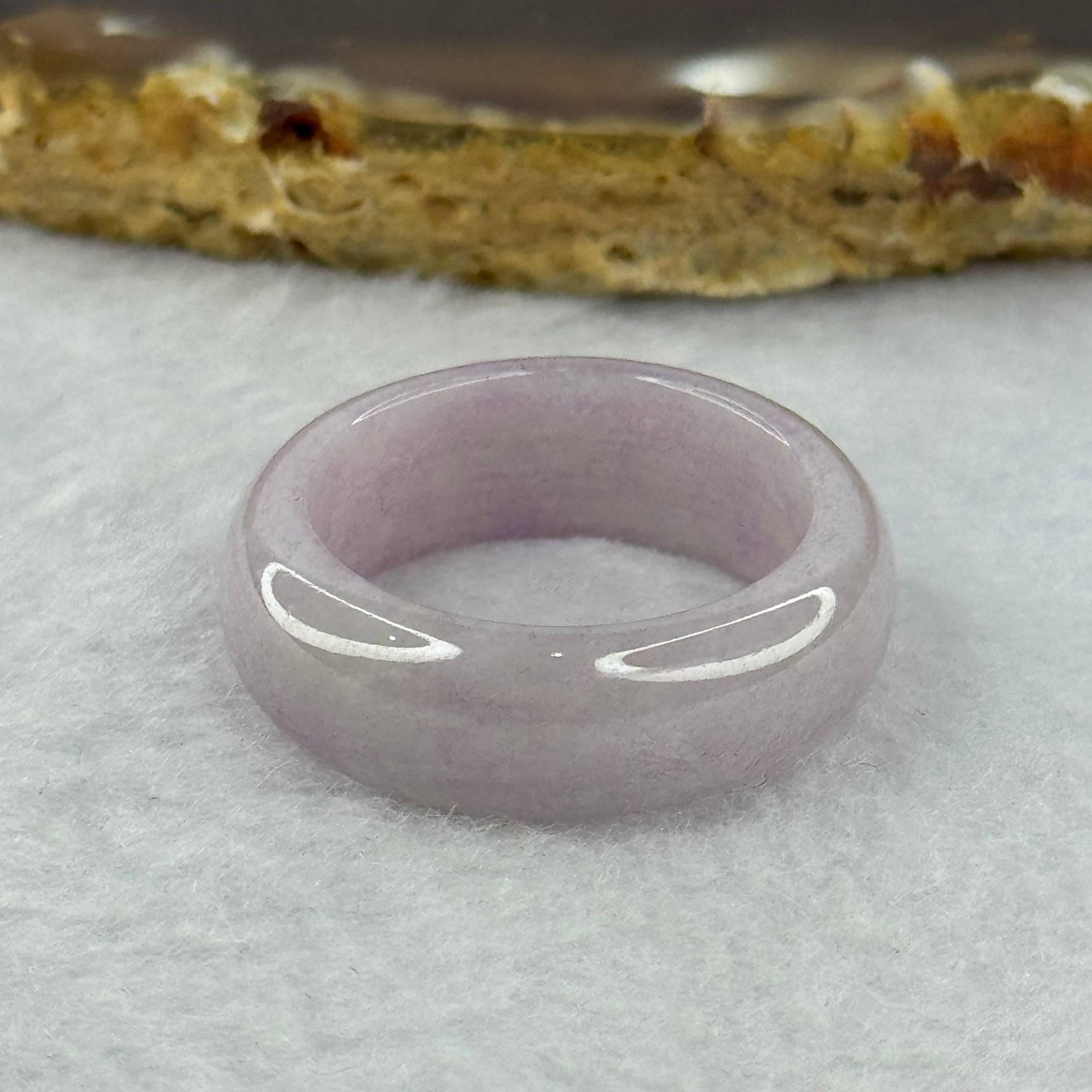 Type A Lavender Jadeite Ring 5.63g 8.4 by 3.6mm US9.5 HK21 - Huangs Jadeite and Jewelry Pte Ltd