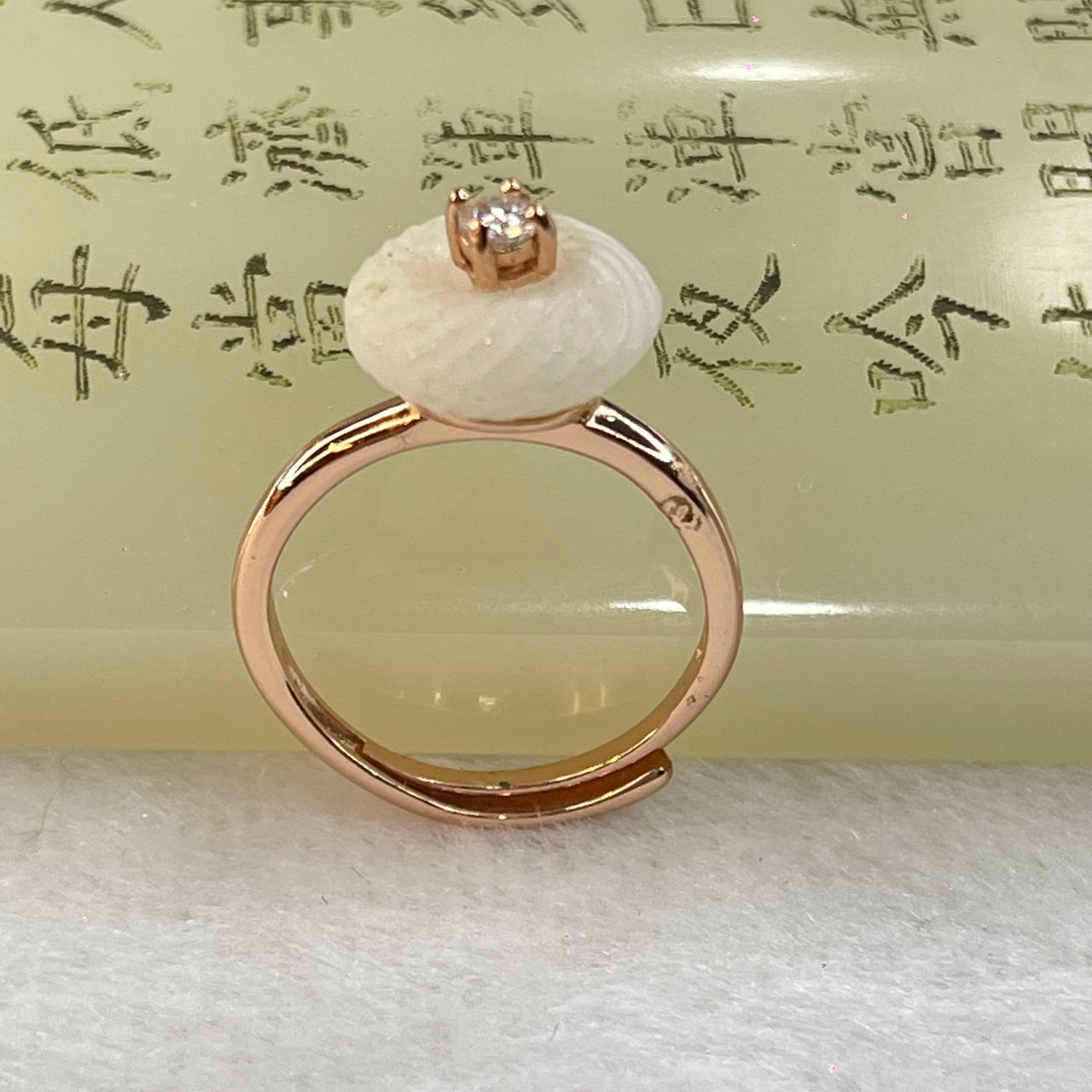 Natural Milky Quartz In S925 Sliver Ring In Rose Gold Color 2.80g 3.0 by 1.5mm - Huangs Jadeite and Jewelry Pte Ltd