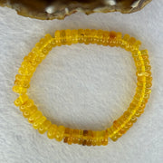Natural Amber Ping An Kou Donut Shape Bracelet 天然琥珀手链 10.27g 16.5cm 9.2 by 3.3mm 70pcs - Huangs Jadeite and Jewelry Pte Ltd