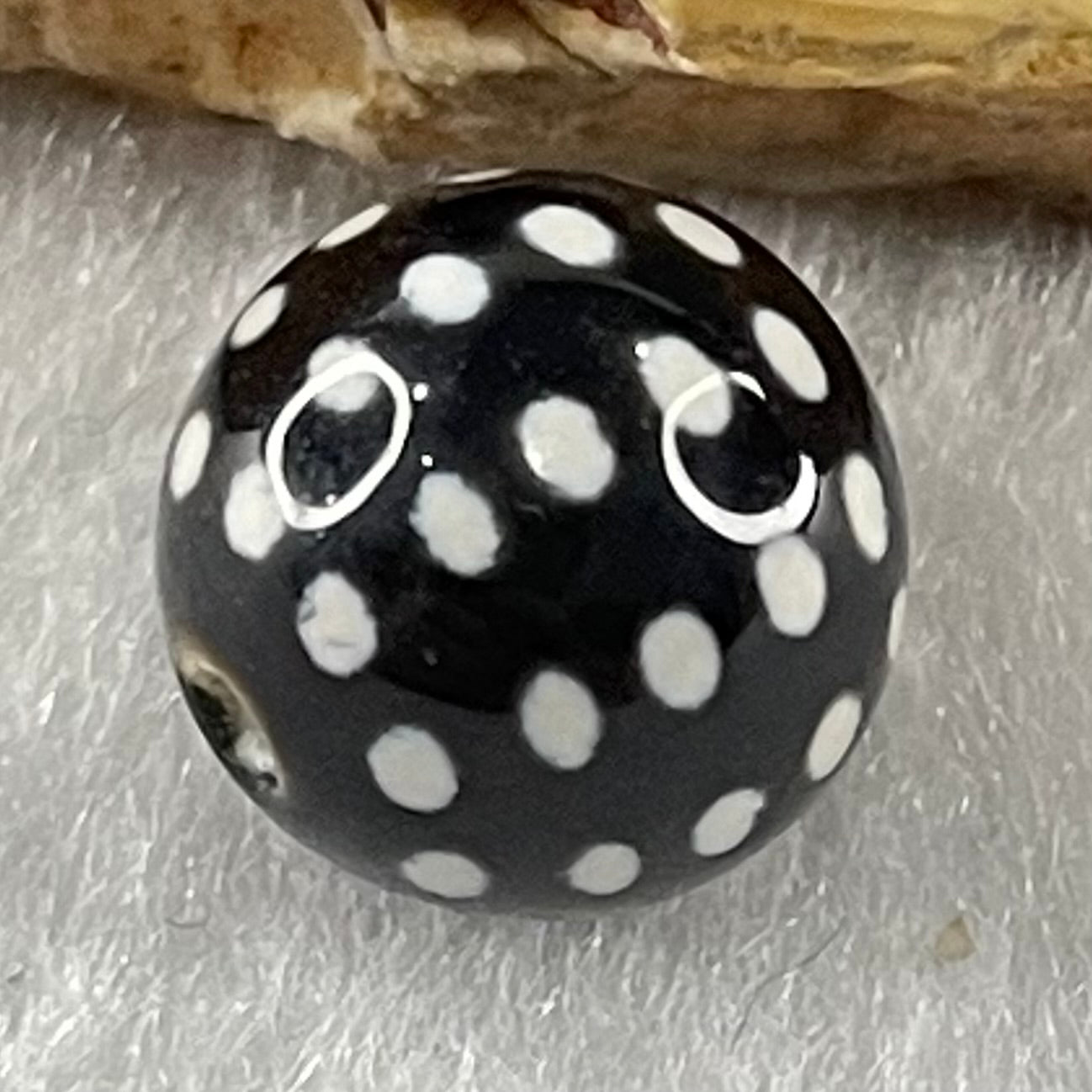 Natural Powerful Tibetan Old Oily Agate 50 Eyes Dzi Bead Heavenly Master (Tian Zhu) 五十眼天诛 1.43g 10.2 by 10.3mm - Huangs Jadeite and Jewelry Pte Ltd