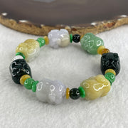 Type A Burmese Jade Jadeite Pig Piglets Bracelet 54.50g each about 18.1 by 13.9mm - Huangs Jadeite and Jewelry Pte Ltd