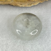 Type A Semi Icy Light Green With Wuji Grey Spots Jadeite Ping An Kou Donut Pendant 2.29g 13.7 by 6.0mm - Huangs Jadeite and Jewelry Pte Ltd