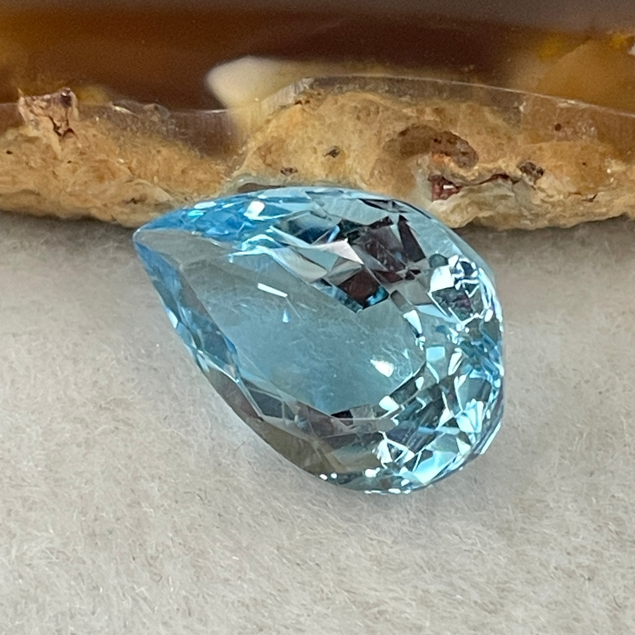 Natural Sky Blue Topaz Teardrop Shape 10.49ct 17.4 by 10.4 by 7.8mm - Huangs Jadeite and Jewelry Pte Ltd