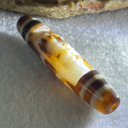 Natural Powerful Tibetan Old Oily Agate Zha Ji La Mu Female Cai Shen and 6 Eyes Dzi Bead Heavenly Master (Tian Zhu) 扎基拉姆女财神六眼天珠 13.32g 58.0 by 13.1mm - Huangs Jadeite and Jewelry Pte Ltd