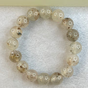 Transparent Colourless White with Brown Patches Sodium Feldspar Jade Bangle 水沫玉钠长石玉手链 50.63g 18cm 13.4mm 16 Beads - Huangs Jadeite and Jewelry Pte Ltd